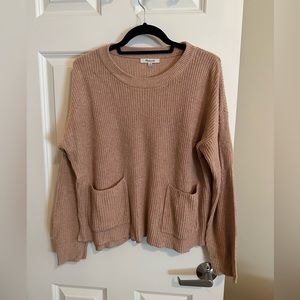Peach madewell sweater with form pockets
